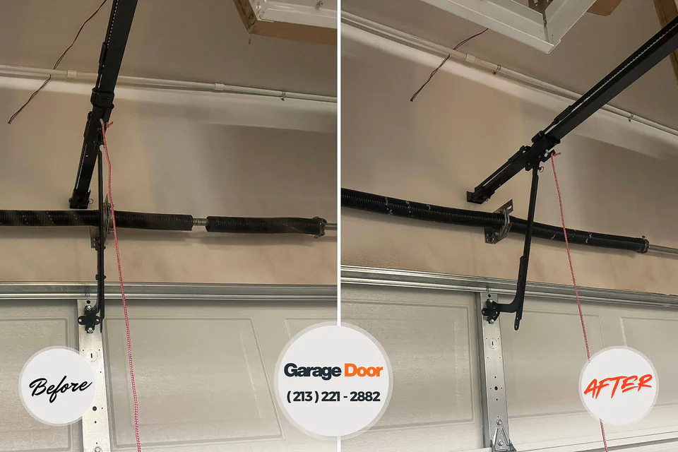 Before and after: garage door repair Clinton, WI